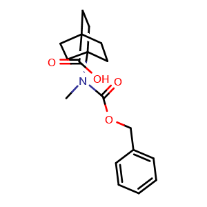 Chemical structure of 4-((benzyloxycarbonyl)(methyl)amino)bicyclo[2.2.2]octane-1-carboxylic acid , CAS 2231674-24-9, AChemBlock P43724