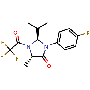(2R,5S)-1-(2,2,2-trifluoroacetyl)-3-(4-fluorophenyl)-2-isopropyl-5-methylimidazolidin-4-one