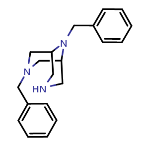 Chemical structure of 3,9-dibenzyl-3,7,9-triazabicyclo[3.3.1]nonane , CAS 864448-31-7, AChemBlock P43777