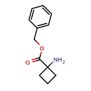 Chemical structure of benzyl 1-aminocyclobutane-1-carboxylate , CAS 125483-56-9, AChemBlock P43839