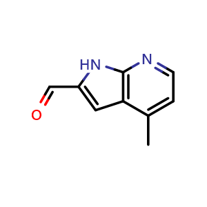 Chemical structure of 4-methyl-1H-pyrrolo[2,3-b]pyridine-2-carbaldehyde , CAS 1427503-47-6, AChemBlock P43842