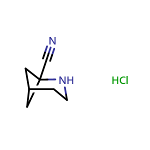 Chemical structure of 2-azabicyclo[3.1.1]heptane-1-carbonitrile hydrochloride , CAS 1392803-19-8, AChemBlock P43877