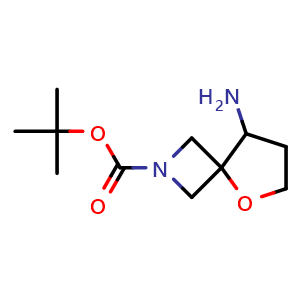 Chemical structure of tert-butyl 8-amino-5-oxa-2-azaspiro[3.4]octane-2-carboxylate , CAS 1408074-44-1, AChemBlock P43902