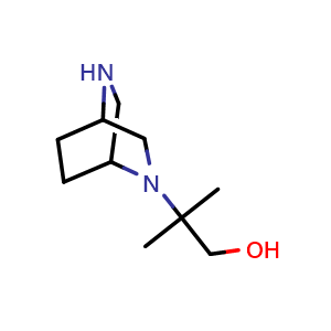 Chemical structure of 2-(2,5-diazabicyclo[2.2.2]octan-2-yl)-2-methylpropan-1-ol , CAS 1403767-01-0, AChemBlock P43923