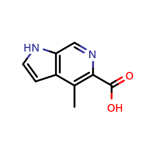 Chemical structure of 4-methyl-1H-pyrrolo[2,3-c]pyridine-5-carboxylic acid , CAS 1416440-15-7, AChemBlock P43925