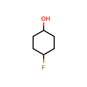 Chemical structure of 4-fluorocyclohexanol , CAS 74058-19-8, AChemBlock P43964