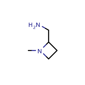 Chemical structure of (1-methylazetidin-2-yl)methanamine , CAS 1363382-92-6, AChemBlock P43972