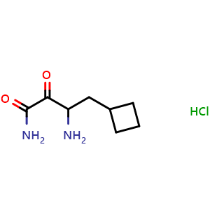 Chemical structure of 3-amino-4-cyclobutyl-2-oxobutanamide hydrochloride , CAS 817169-86-1, AChemBlock P43979