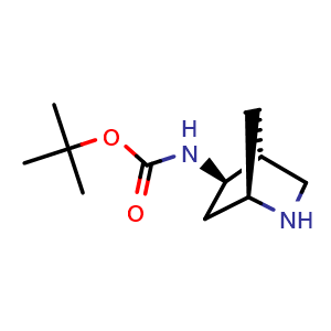 Chemical structure of tert-butyl N-[(1R,4R,5R)-2-azabicyclo[2.2.1]heptan-5-yl]carbamate , CAS 1400808-13-0, AChemBlock P43981
