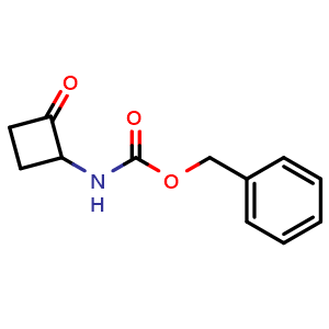 Chemical structure of benzyl N-(2-oxocyclobutyl)carbamate , CAS 406951-43-7, AChemBlock P43984