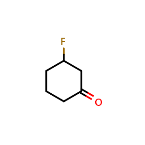 Chemical structure of 3-fluorocyclohexan-1-one , CAS 107409-00-7, AChemBlock P43987