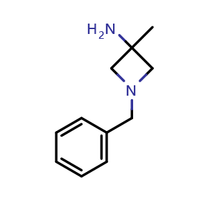 Chemical structure of 1-benzyl-3-methylazetidin-3-amine , CAS 943437-96-5, AChemBlock P44076