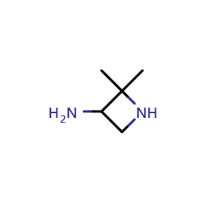 Chemical structure of 2,2-dimethylazetidin-3-amine , CAS 149105-89-5, AChemBlock P44080