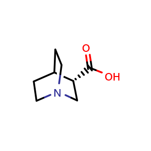 Chemical structure of (3S)-1-azabicyclo[2.2.2]octane-3-carboxylic acid , CAS 604803-79-4, AChemBlock P44082