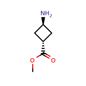 Chemical structure of methyl trans-3-aminocyclobutane-1-carboxylate , CAS 766458-70-2, AChemBlock P44094
