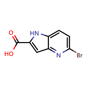 Chemical structure of 5-bromo-1H-pyrrolo[3,2-b]pyridine-2-carboxylic acid , CAS 800401-52-9, AChemBlock P44111
