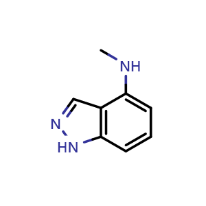 Chemical structure of N-methyl-1H-indazol-4-amine , CAS 1263378-21-7, AChemBlock P44142