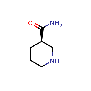 Chemical structure of (3R)-piperidine-3-carboxamide , CAS 168749-30-2, AChemBlock P44161
