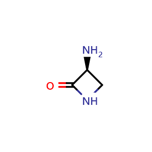 Chemical structure of (3S)-3-aminoazetidin-2-one , CAS 80582-10-1, AChemBlock P44185