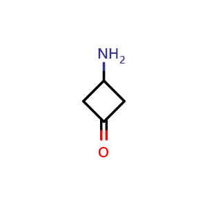Chemical structure of 3-aminocyclobutan-1-one , CAS 4640-43-1, AChemBlock P44186