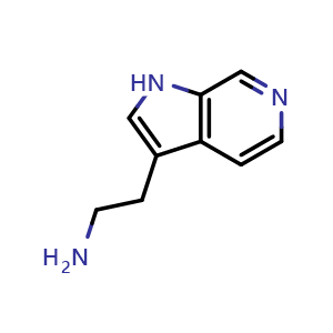 Chemical structure of 2-{1H-pyrrolo[2,3-c]pyridin-3-yl}ethan-1-amine , CAS 933736-82-4, AChemBlock P44189