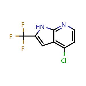 Chemical structure of 4-Chloro-2-(trifluoromethyl)-1H-pyrrolo[2,3-b]pyridine , CAS 1014613-16-1, AChemBlock P44230