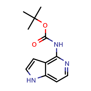 Chemical structure of tert-butyl N-{1H-pyrrolo[3,2-c]pyridin-4-yl}carbamate , CAS 1363381-64-9, AChemBlock P44242