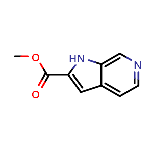 Chemical structure of methyl 1H-pyrrolo[2,3-c]pyridine-2-carboxylate , CAS 501892-49-5, AChemBlock P44266