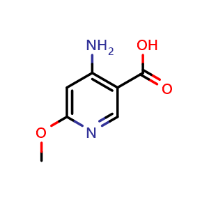 Chemical structure of 4-amino-6-methoxypyridine-3-carboxylic acid , CAS 1060806-76-9, AChemBlock P44270