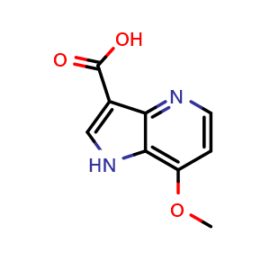 Chemical structure of 7-methoxy-1H-pyrrolo[3,2-b]pyridine-3-carboxylic acid , CAS 1190318-94-5, AChemBlock P44288
