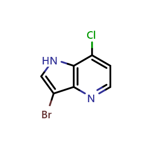 Chemical structure of 3-bromo-7-chloro-4-azaindole , CAS 1190318-41-2, AChemBlock P44291
