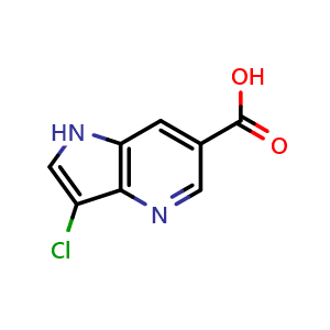 Chemical structure of 3-Chloro-1H-pyrrolo[3,2-b]pyridine-6-carboxylic acid , CAS 1190322-95-2, AChemBlock P44293