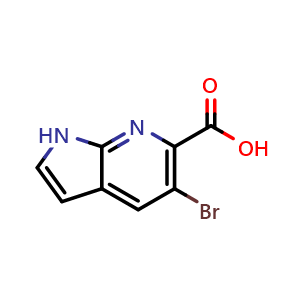 Chemical structure of 5-bromo-1H-pyrrolo[2,3-b]pyridine-6-carboxylic acid , CAS 1190322-26-9, AChemBlock P44304