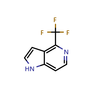 Chemical structure of 4-(trifluoromethyl)-1H-pyrrolo[3,2-c]pyridine , CAS 1190309-89-7, AChemBlock P44309