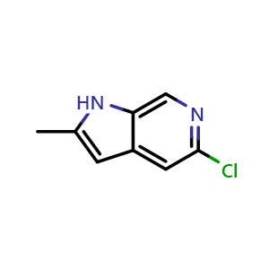 Chemical structure of 5-Chloro-2-methyl-1H-pyrrolo[2,3-c]pyridine , CAS 905455-16-5, AChemBlock P44313