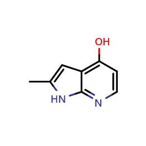 Chemical structure of 2-methyl-1H-pyrrolo[2,3-b]pyridin-4-ol , CAS 888721-34-4, AChemBlock P44315
