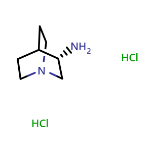 Chemical structure of (3S)-1-azabicyclo[2.2.2]octan-3-amine dihydrochloride , CAS 119904-90-4, AChemBlock P44321