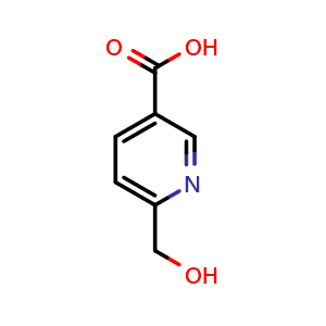 Chemical structure of 6-(hydroxymethyl)pyridine-3-carboxylic acid , CAS 775545-30-7, AChemBlock P44354