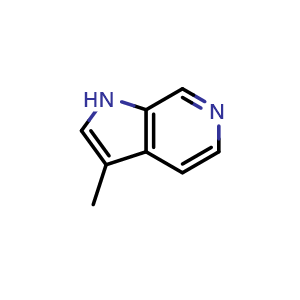 Chemical structure of 3-methyl-1H-pyrrolo[2,3-c]pyridine , CAS 25796-95-6, AChemBlock P44359