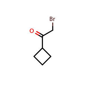 Chemical structure of 2-bromo-1-cyclobutylethanone , CAS 128312-69-6, AChemBlock P44370
