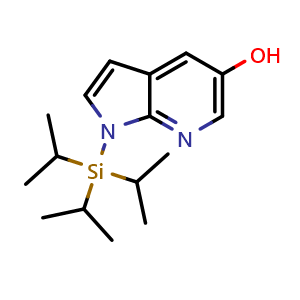 Chemical structure of 1-[tris(propan-2-yl)silyl]-1H-pyrrolo[2,3-b]pyridin-5-ol , CAS 685514-01-6, AChemBlock P44381