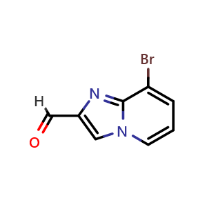 Chemical structure of 8-Bromoimidazo[1,2-a]pyridine-2-carbaldehyde , CAS 1194375-12-6, AChemBlock P44400