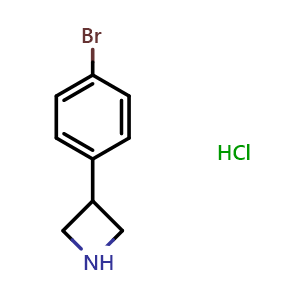 Chemical structure of 3-(4-bromophenyl)azetidine hydrochloride , CAS 90561-74-3, AChemBlock P44403