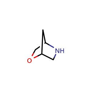 Chemical structure of 2-oxa-5-azabicyclo[2.2.1]heptane , CAS 279-33-4, AChemBlock P44410
