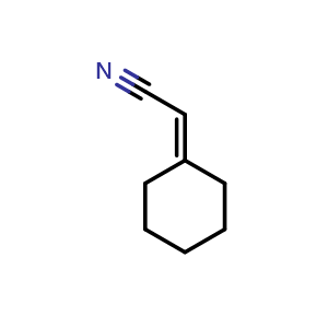 Chemical structure of 2-cyclohexylideneacetonitrile , CAS 4435-18-1, AChemBlock P44414