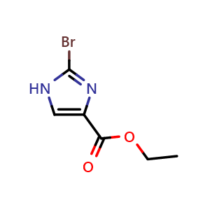 Chemical structure of ethyl 2-bromo-1H-imidazole-4-carboxylate , CAS 74478-93-6, AChemBlock P44433