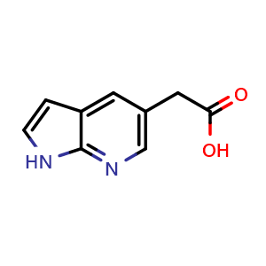 Chemical structure of 2-{1H-pyrrolo[2,3-b]pyridin-5-yl}acetic acid , CAS 1000545-78-7, AChemBlock P44451