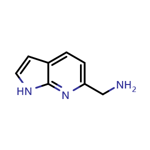 Chemical structure of 1H-pyrrolo[2,3-b]pyridin-6-ylmethanamine , CAS 1023655-32-4, AChemBlock P44452