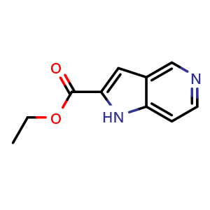 Chemical structure of ethyl 1H-pyrrolo[3,2-c]pyridine-2-carboxylate , CAS 800401-64-3, AChemBlock P44460
