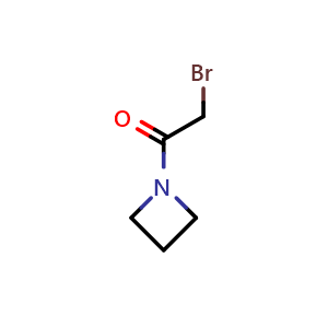 Chemical structure of 1-(azetidin-1-yl)-2-bromoethan-1-one , CAS 885267-00-5, AChemBlock P44519